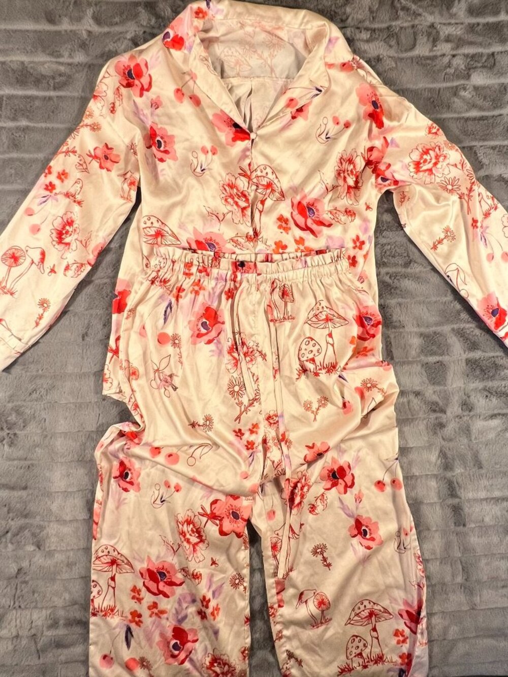 HEARTNICE Floral Women Soft Pajama Sets Short Sleeve Size Medium